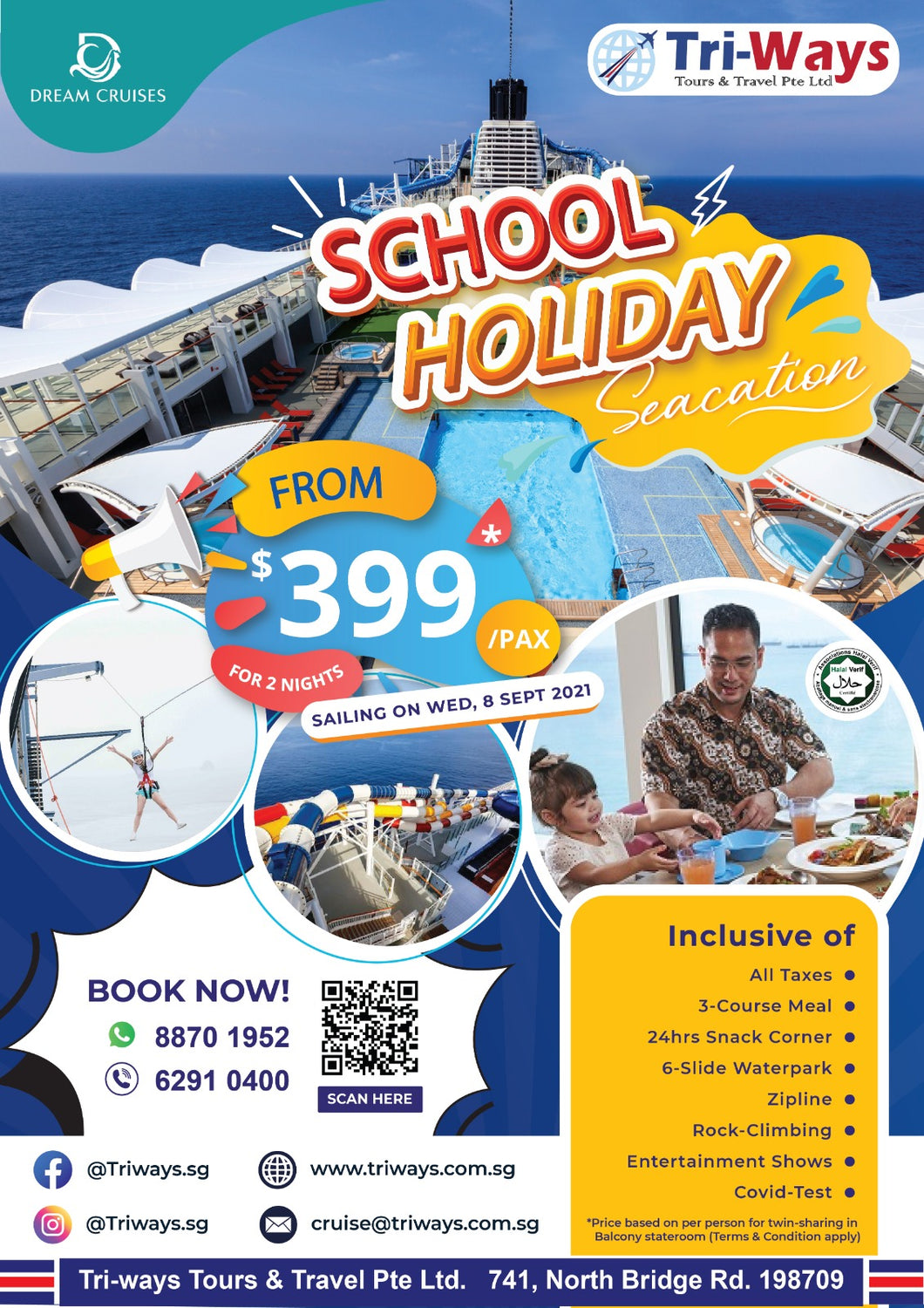 [ 8 - 10 Sept.2021 ] SEPTEMBER School Holiday Seacation with Free Upgrade to Balcony Stateroom
